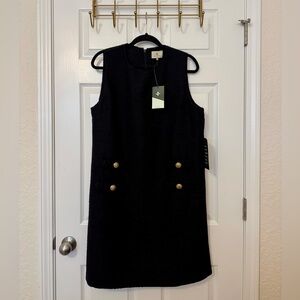 TUCKERNUCK- Black Tweed Sleeveless Jackie Dress